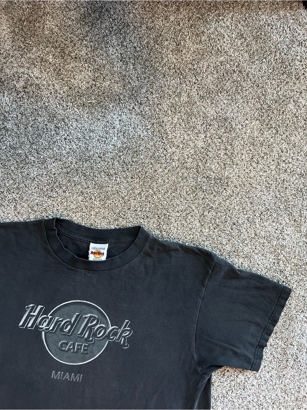 HARD ROCK CAFE MIAMI T SHIRT Florida Classic Logo Black Adult LARGE